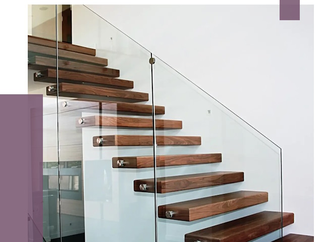 Стеклянные перила для лестницы в Дагестанских Огнях от 14968 руб.