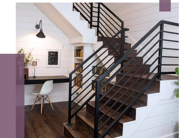 Перила для лестницы в доме в Дагестанских Огнях от 7484 руб. — ПРОЛЁТ-Дгс