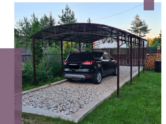 Навесы для автомобиля в Дагестанских Огнях от 13265 руб.  | ПРОЛЁТ-Дгс