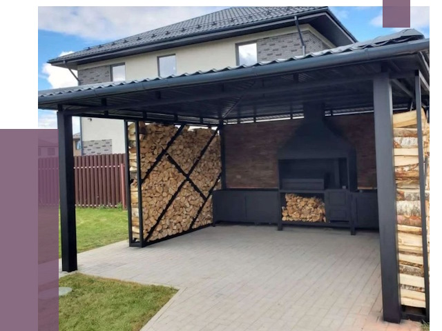 Навесы для барбекю в Дагестанских Огнях от 12852 руб. под ключ | ПРОЛЁТ-Дгс