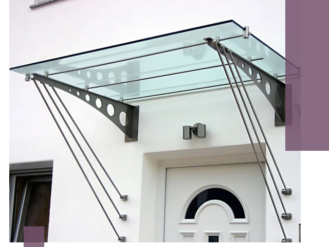 Козырьки над входом под ключ в Дагестанских Огнях — изготовление и монтаж