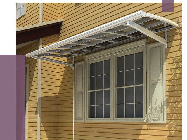 Козырьки над окнами в Дагестанских Огнях от 7691 руб. — монтаж, покупки | ПРОЛЁТ-Дгс