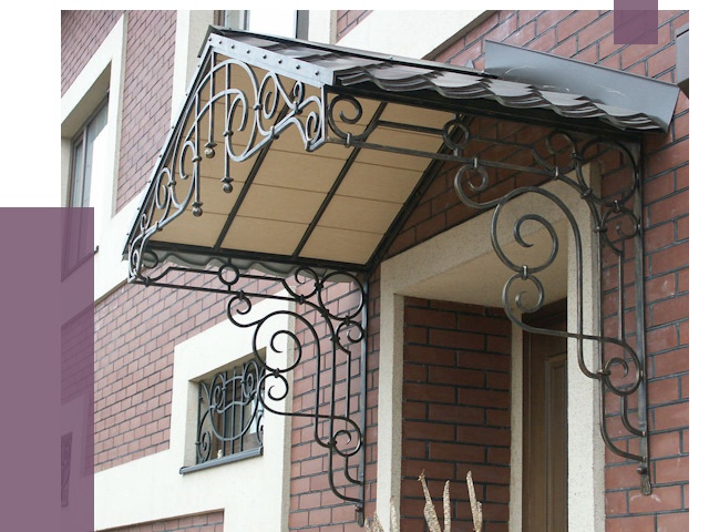 Двускатные козырьки в Дагестанских Огнях под ключ от 12904 руб.