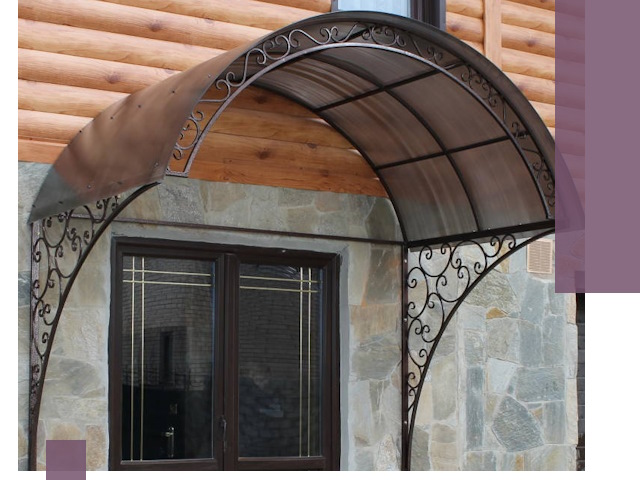 Арочные козырьки под ключ в Дагестанских Огнях: изготовление и монтаж