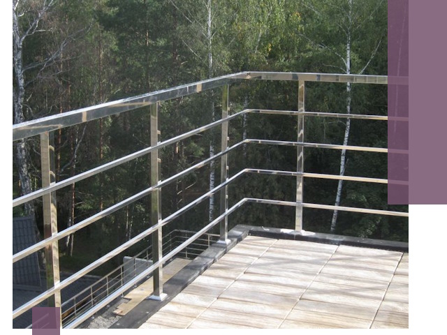 Парапеты из нержавеющей стали в Дагестанских Огнях — изготовление и монтаж